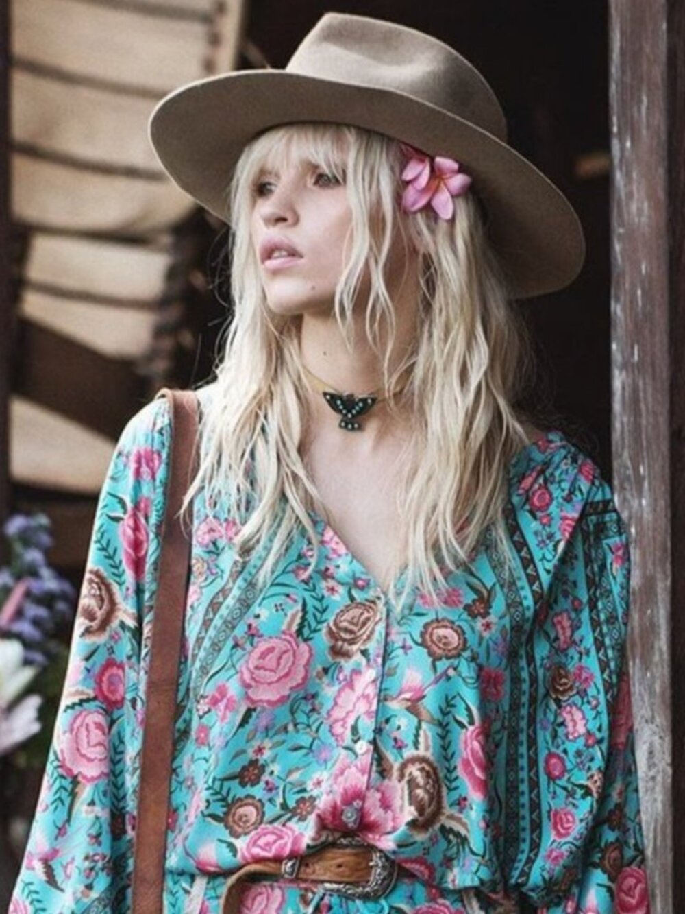 Spell & The Gypsy Babushka Blouse Floral Boho Top Size Medium Rare